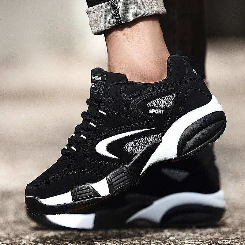 Alex - Orthopedic Black Sports Sneakers